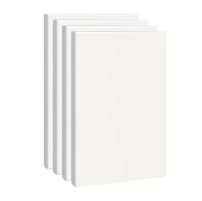 Premium Stretched Blank Canvas Set (4 Pieces)